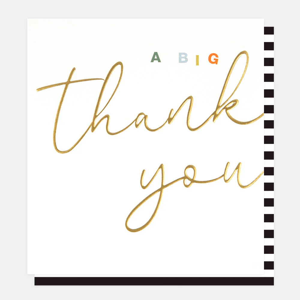 Gold Calligraphy Big Thank You Card