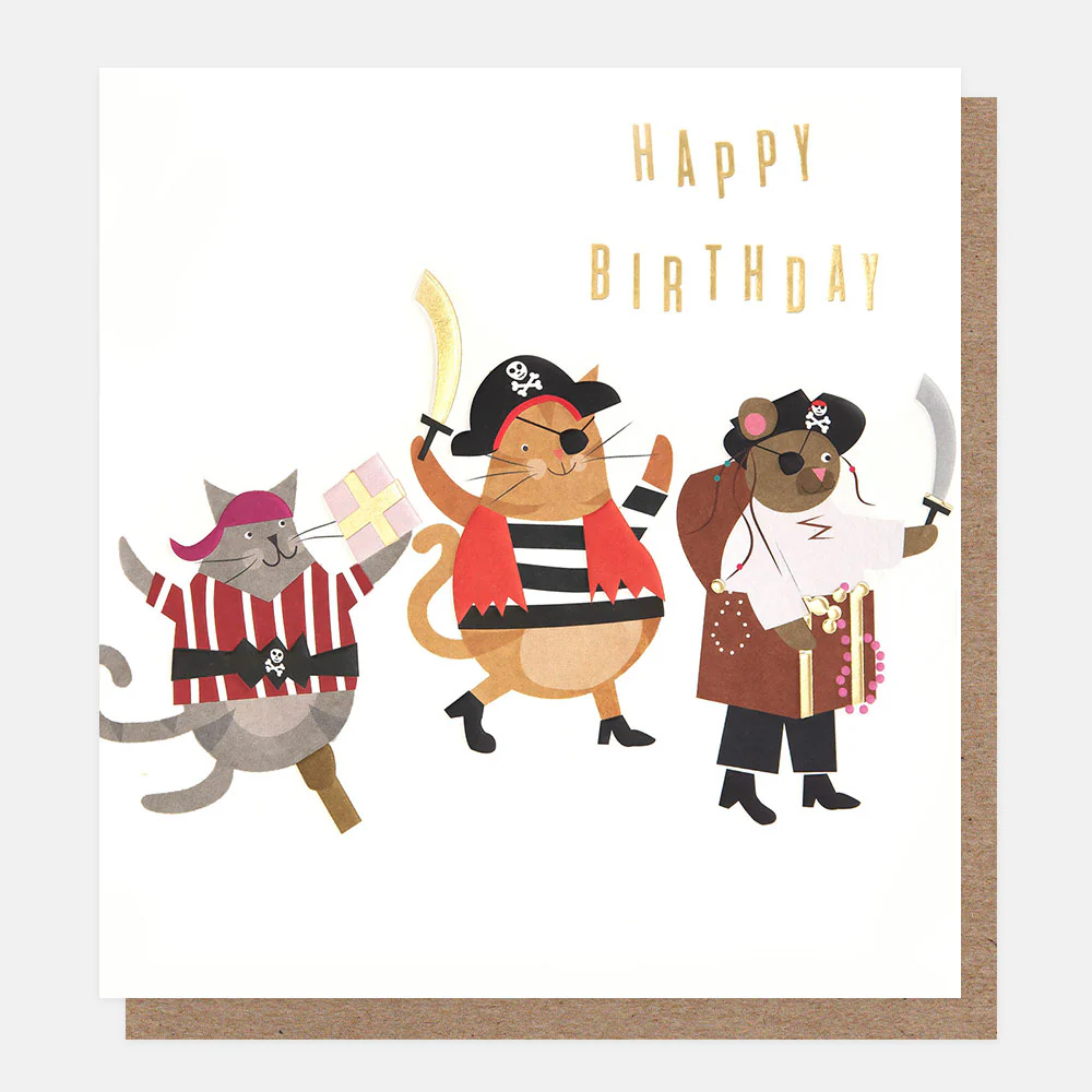 Animal Pirates Happy Birthday Card