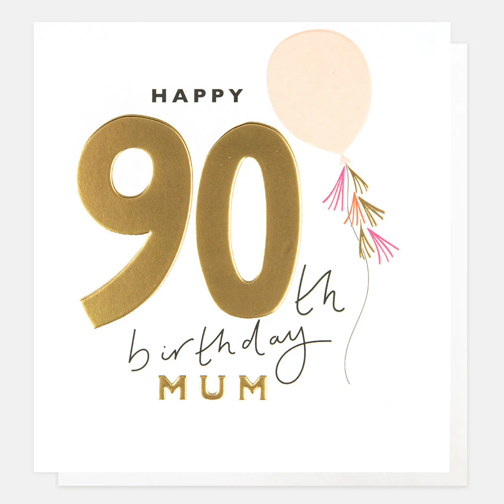 Balloon 90th Birthday Card For Mum
