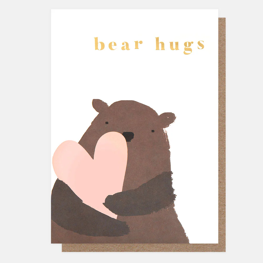 Bear Hugs Pink Heart Card