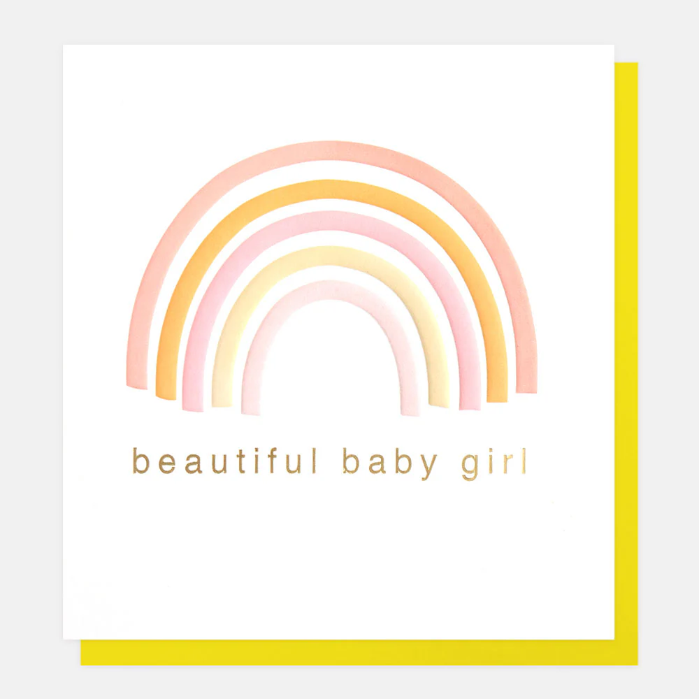 Beautiful Baby Girl Rainbow New Baby Card