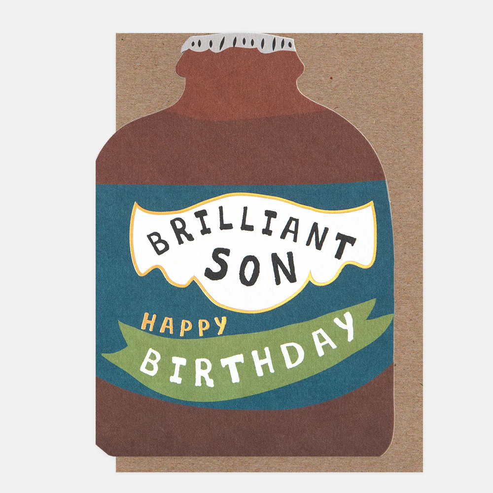 Beer Bottle Birthday Card For Son