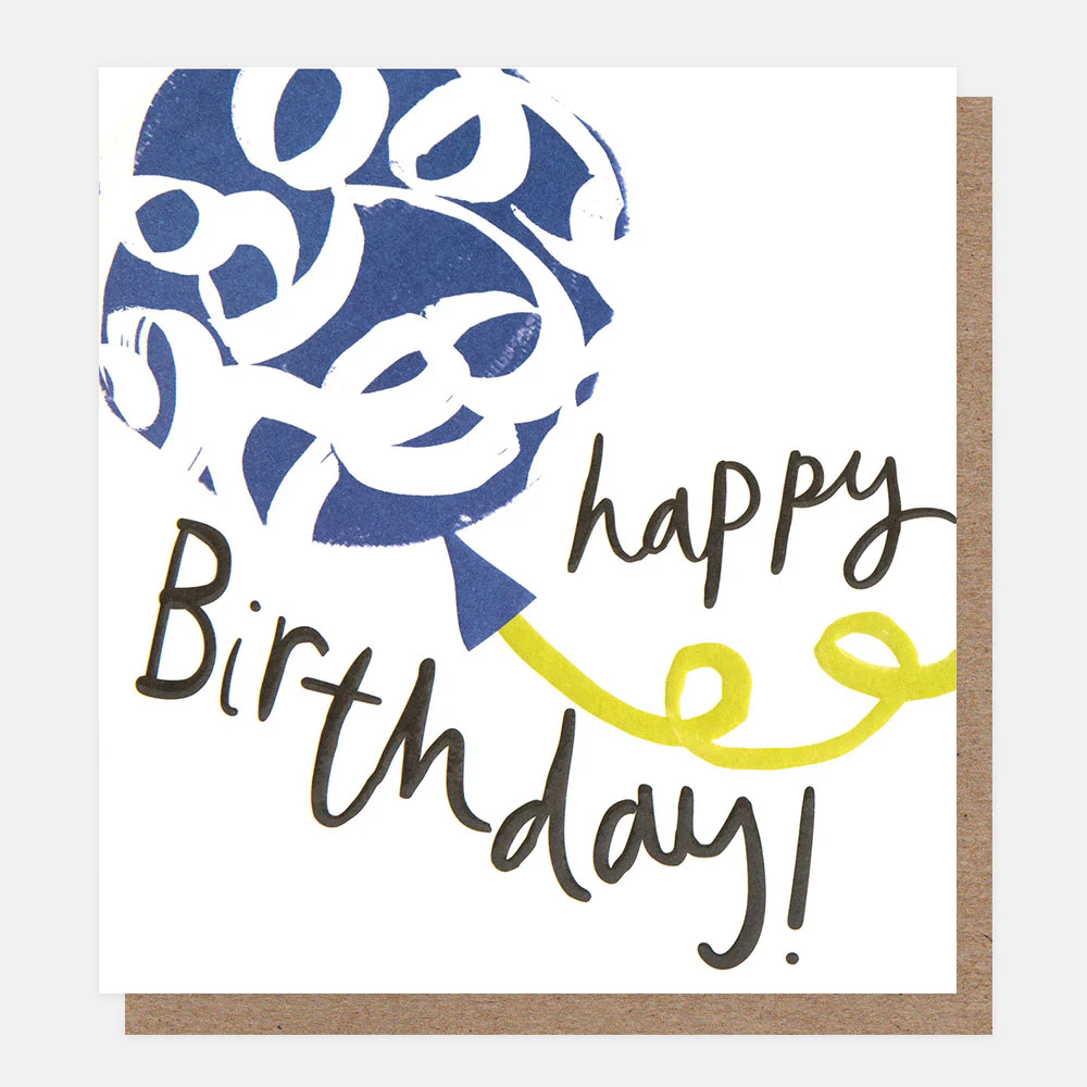Blue Balloon Birthday Card