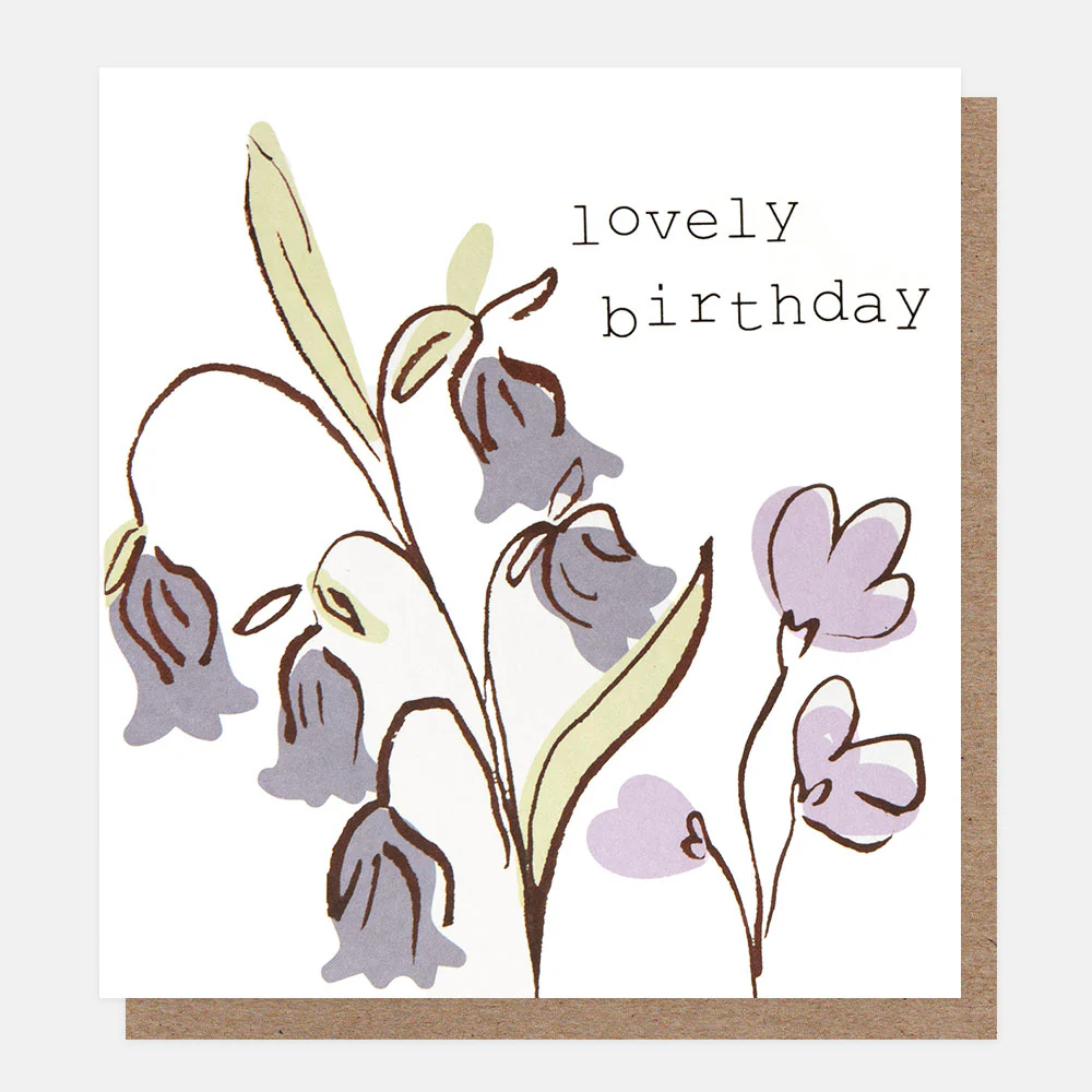 Bluebells & Lilac Flowers Birthday Card