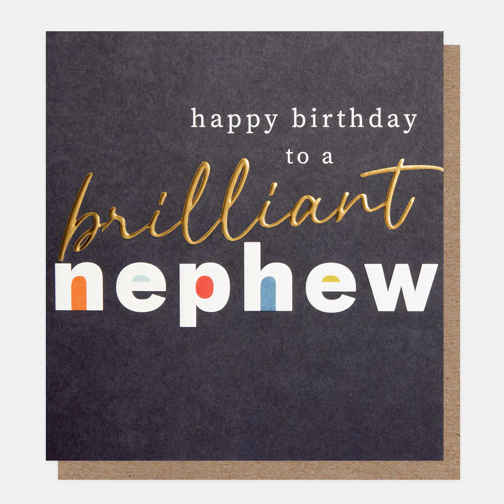 Bold Text Birthday Card For Nephew