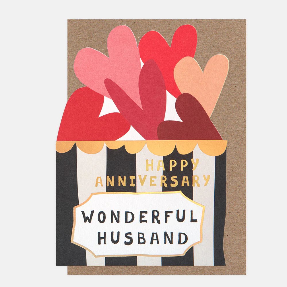 Box of Hearts Wonderful Husband Anniversary Card
