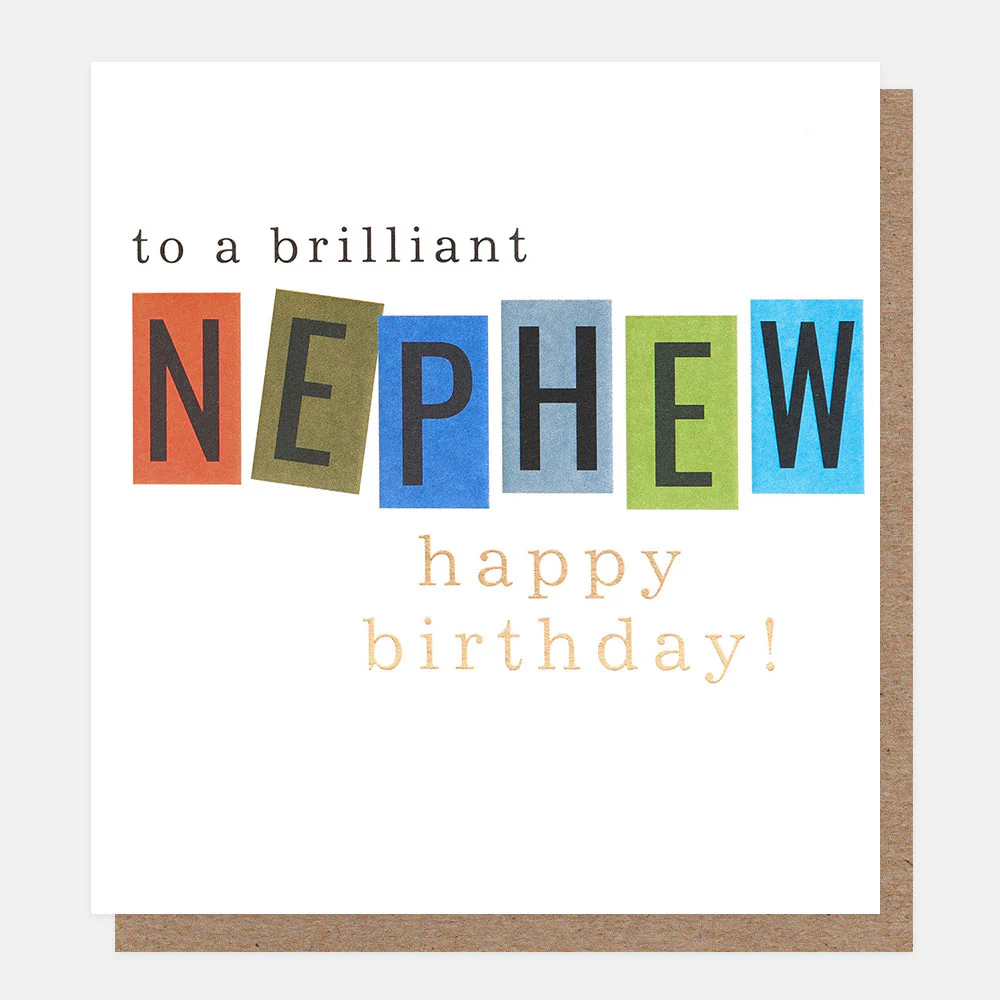 Box Text Brilliant Nephew Card