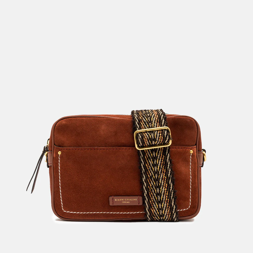 Brick Red Suede Nina Crossbody Bag