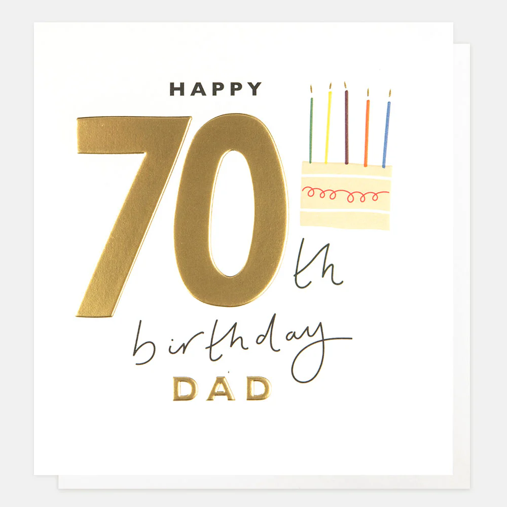 Cake 70th Birthday Card For Dad