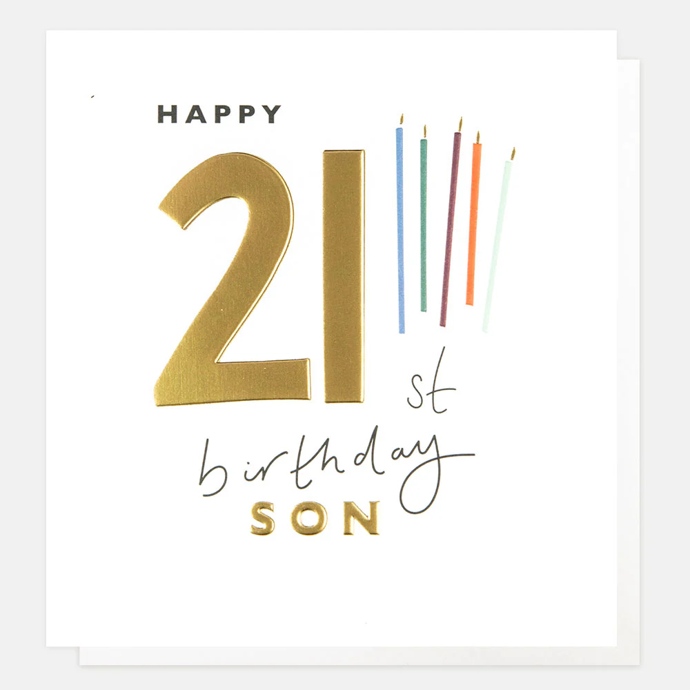 Candles 21st Birthday Card For Son