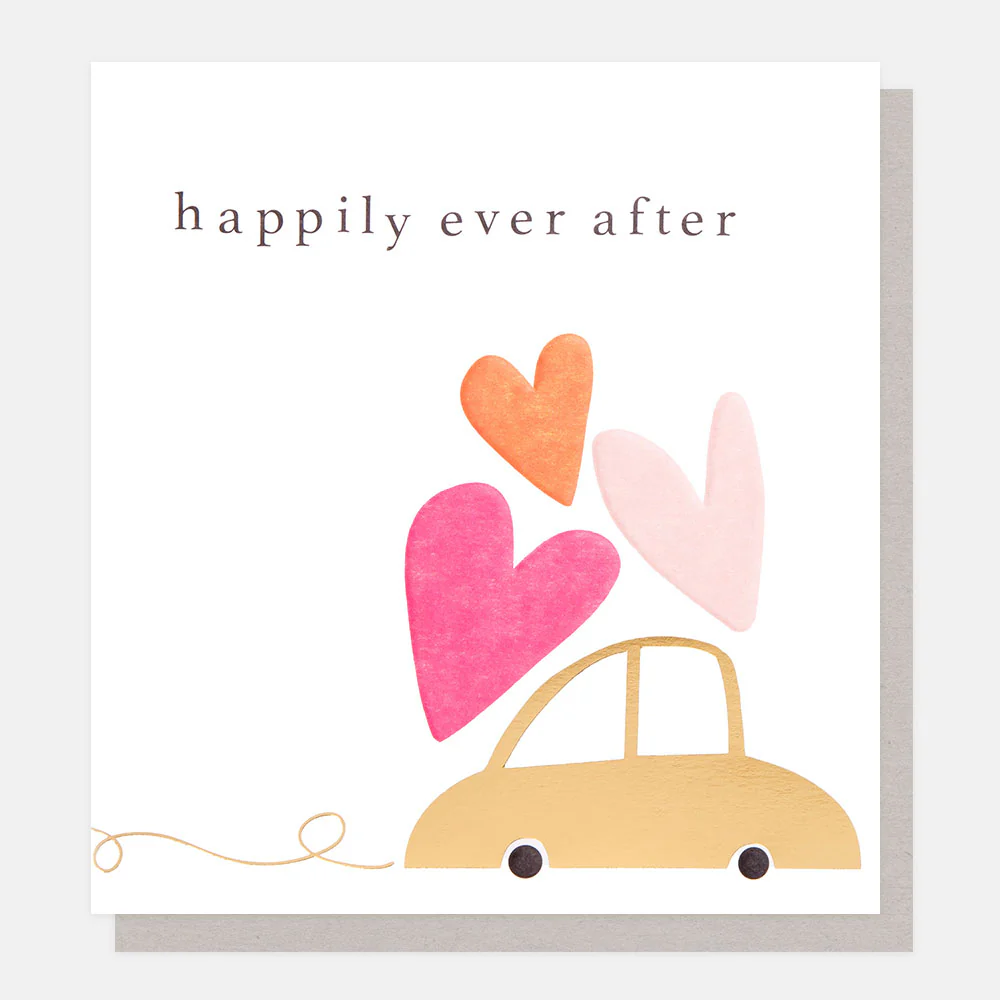 Car & Hearts Wedding Card