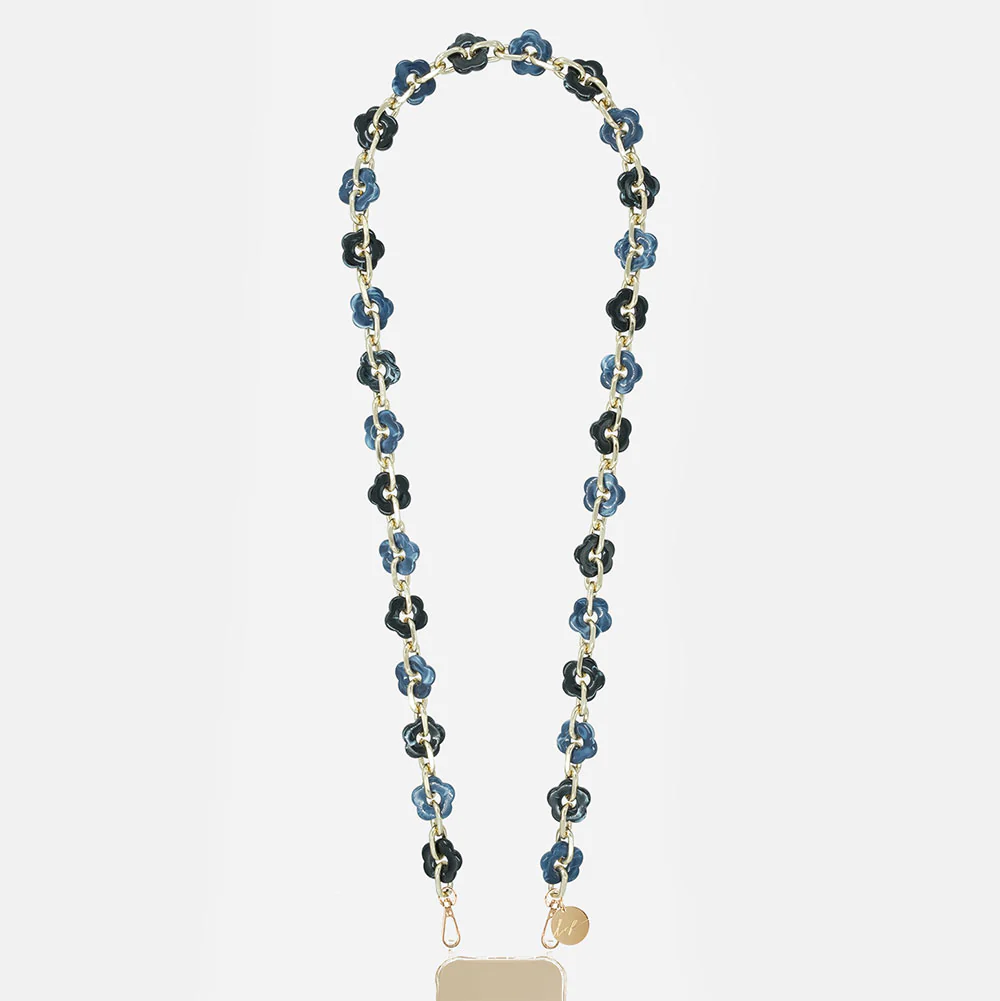 Cassy Blue Resin Flowers Phone Chain