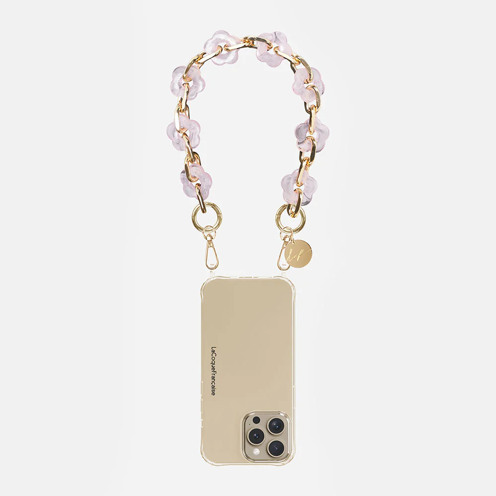 Cassy Pink Flowers Short Phone Chain