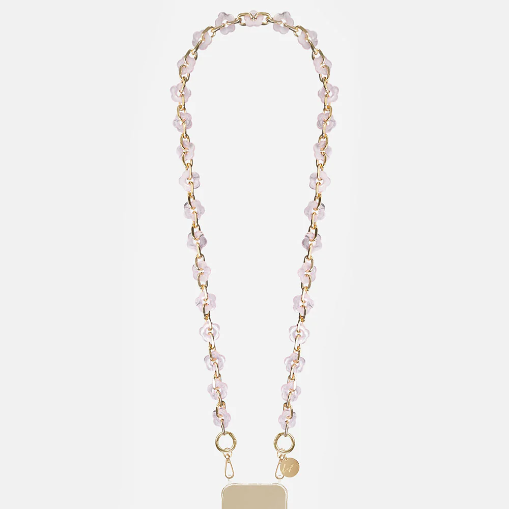 Cassy Pink Resin Flowers Phone Chain