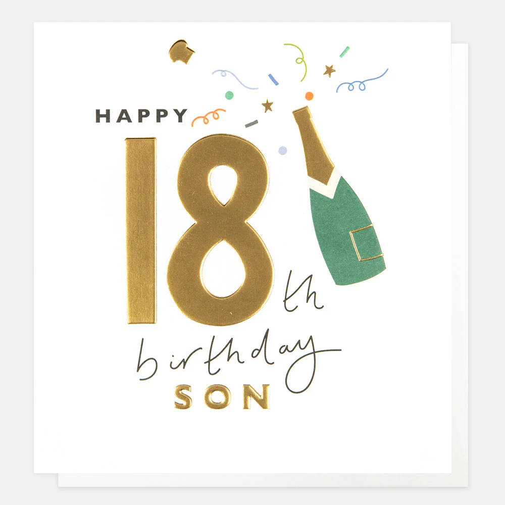 Champagne 18th Birthday Card For Son
