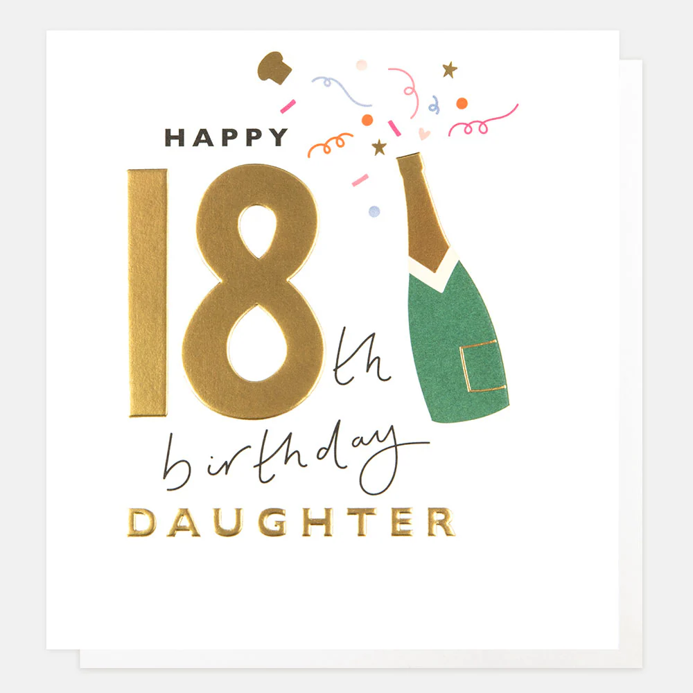 Champagne Bottle 18th Birthday Card For Daughter