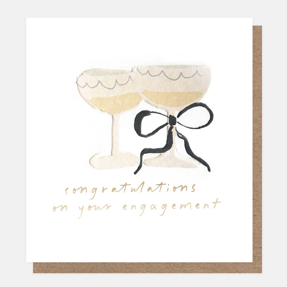 Champagne Glasses Engagement Card