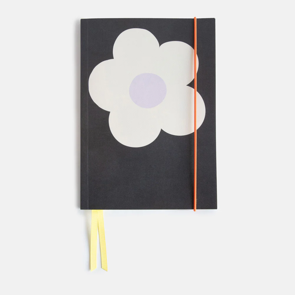 Charcoal Big Flower A5 Soft Cover Notebook