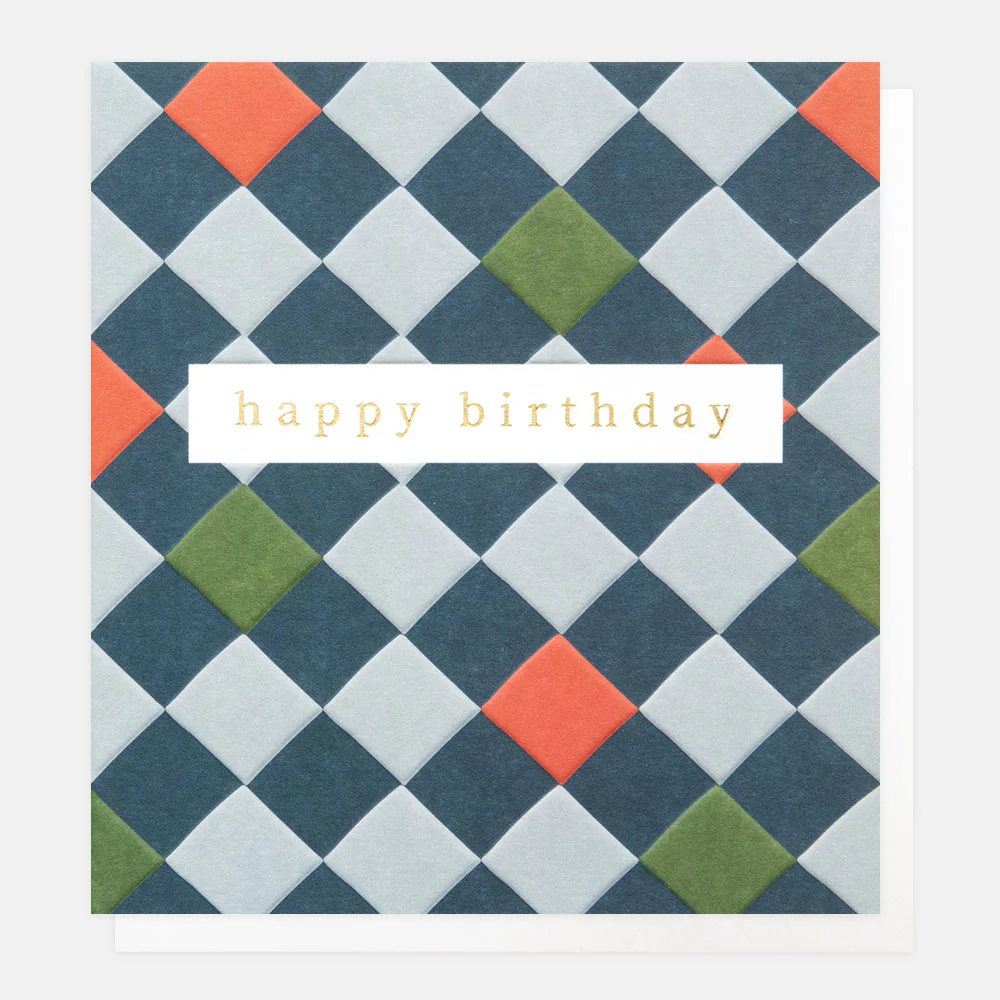 Checkerboard Happy Birthday Card