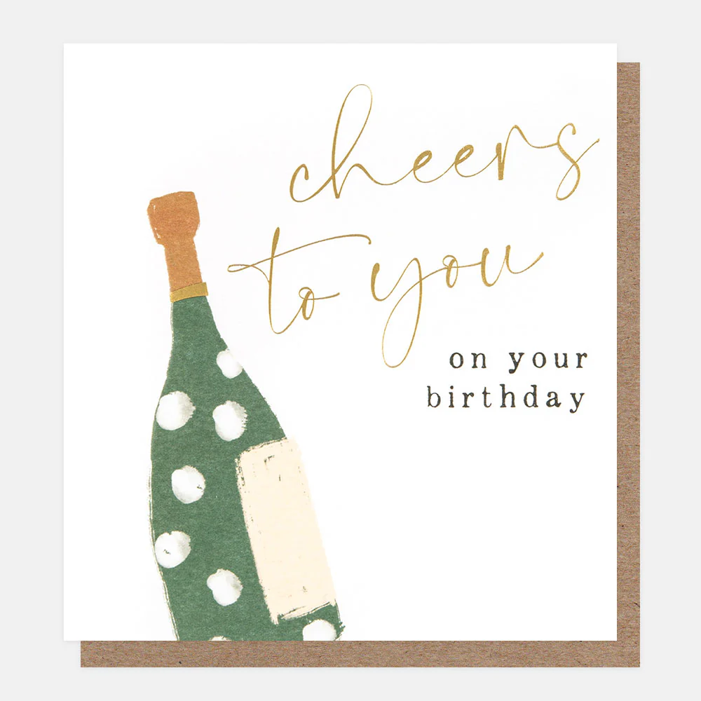 Cheers To You Spotty Bottle Birthday Card