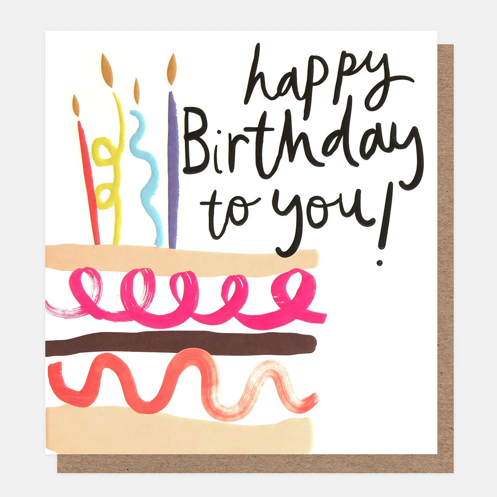 Colourful Cake & Candles Birthday Card