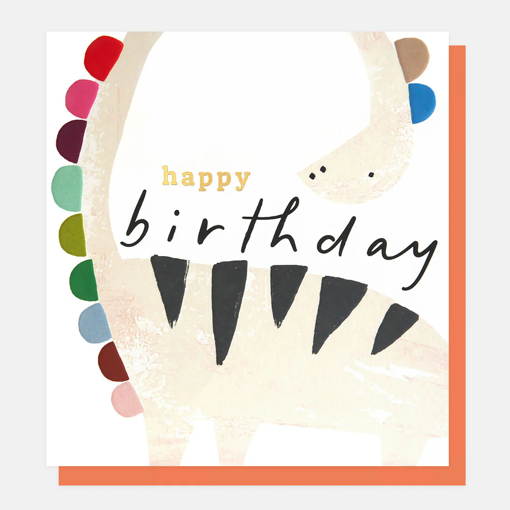 Colourful Dinosaur Happy Birthday Card