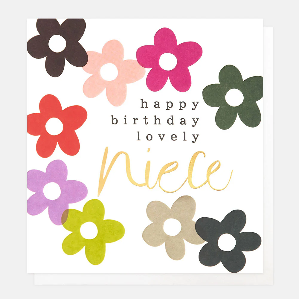 Colourful Flowers Lovely Niece Birthday Card