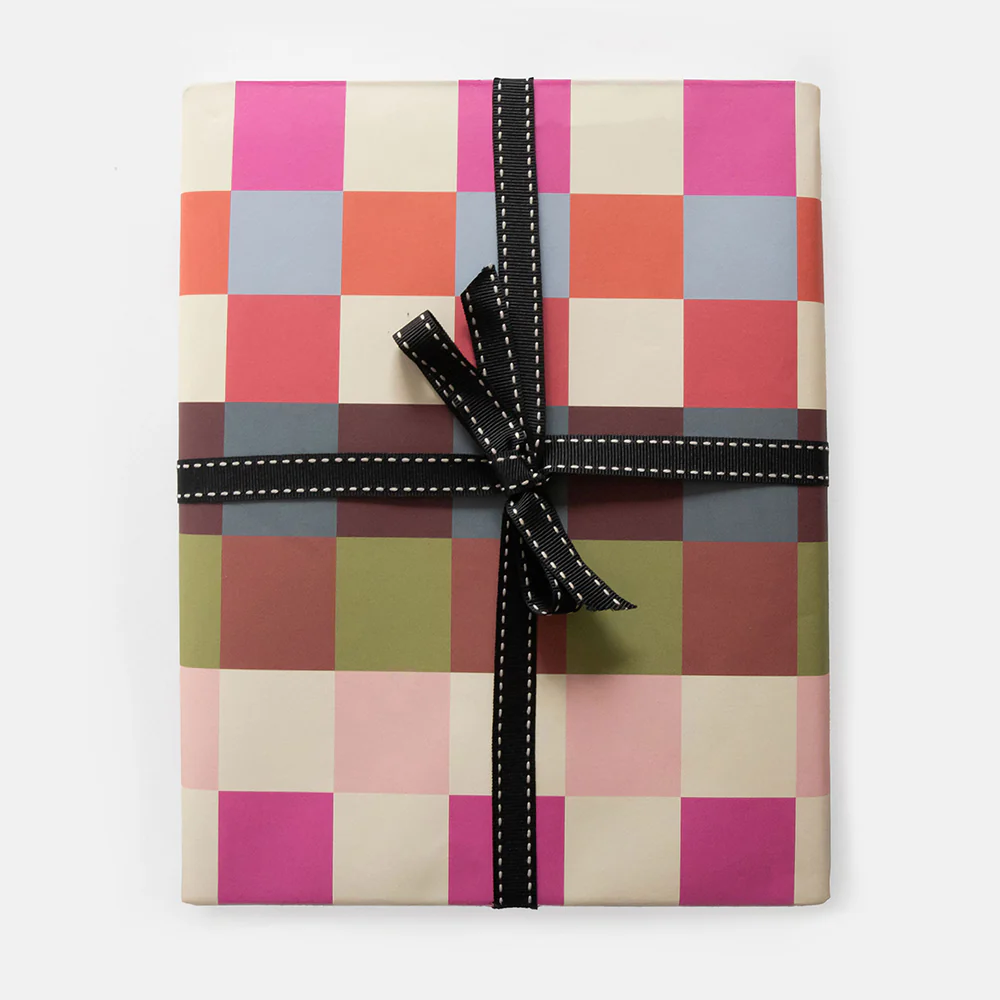 Colourful Geo Check Wrapping Paper