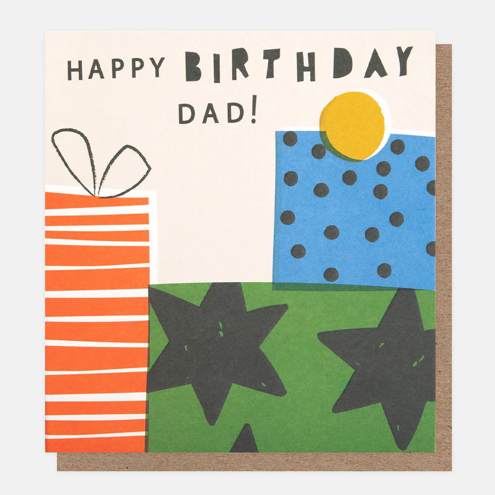 Colourful Presents Birthday Card For Dad
