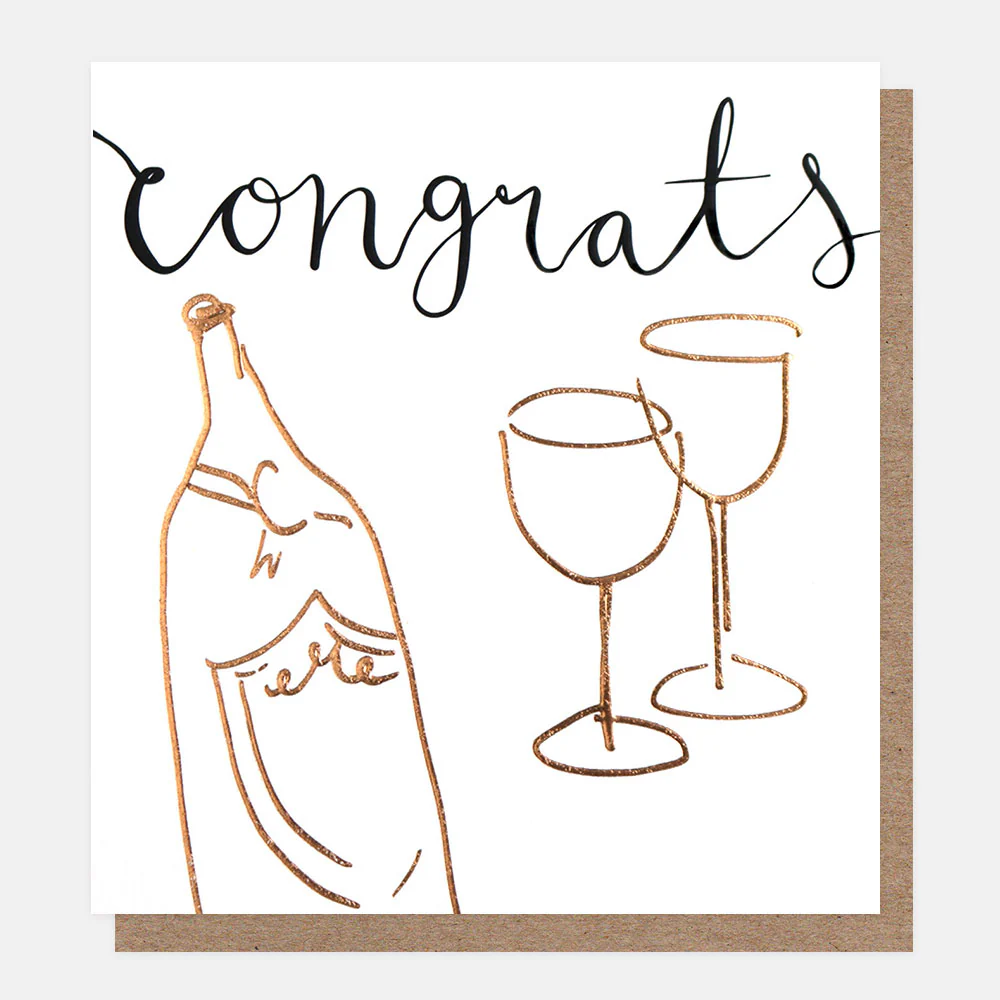 Champagne & Glasses Congratulations Card