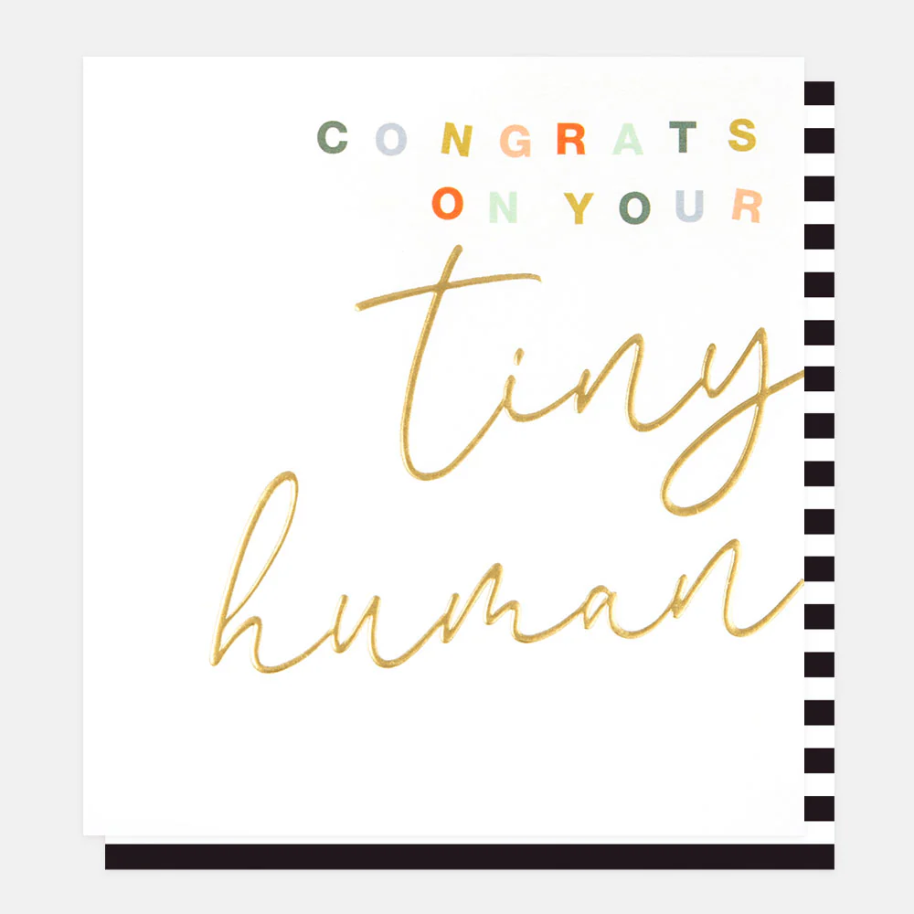 Gold Calligraphy New Baby Card