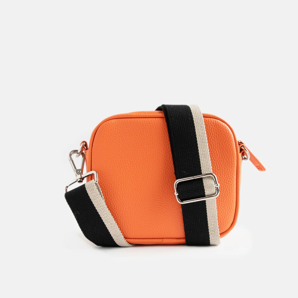 Coral Orange Vegan Leather Camera Bag