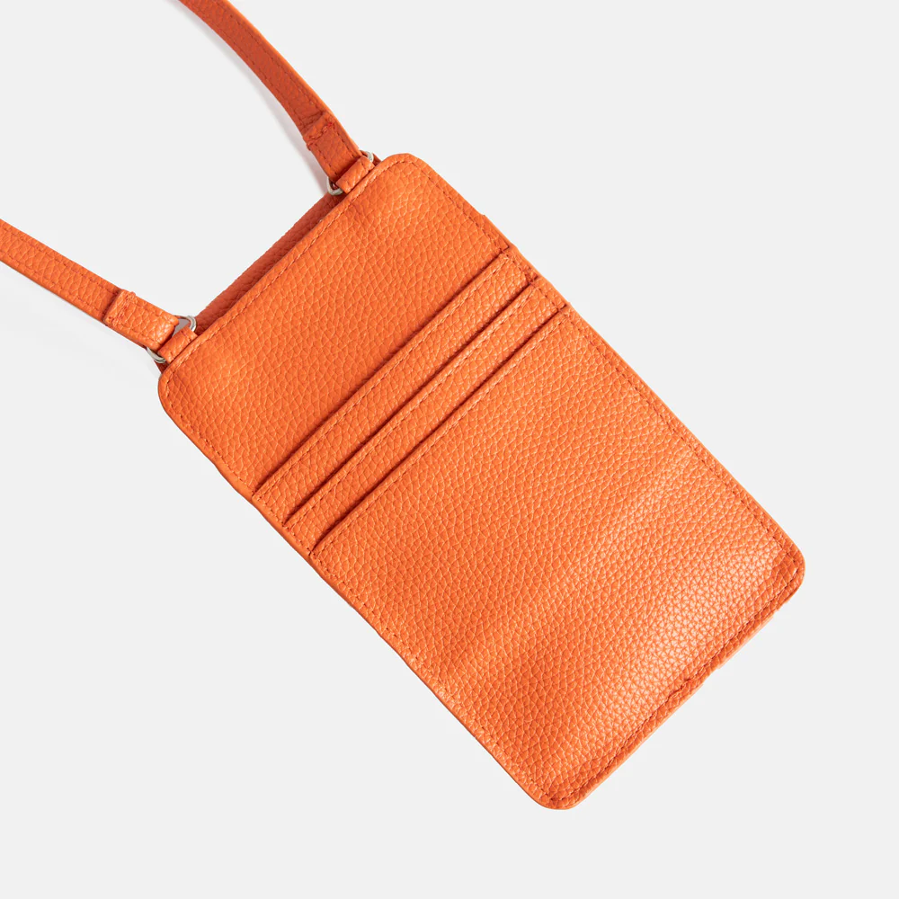 Coral Orange Vegan Leather Phone Bag - Image 2