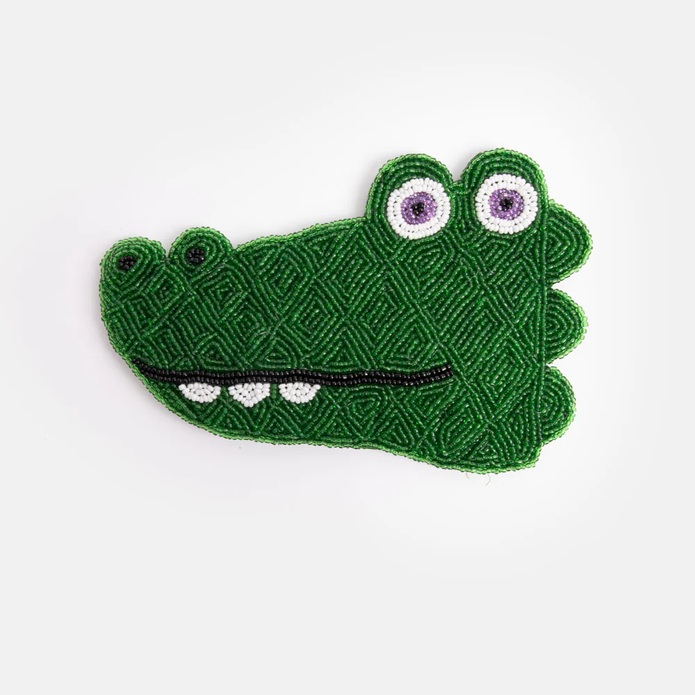 Crocodile Beaded Coin Purse