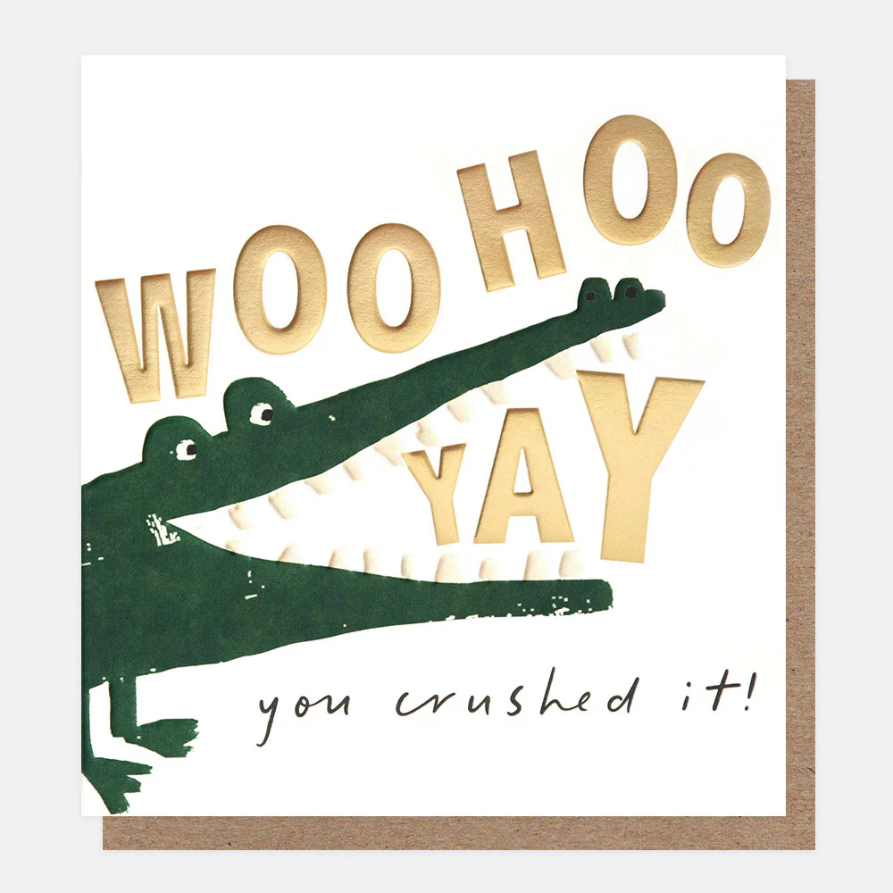 Crocodile Crushed It Congratulations Card