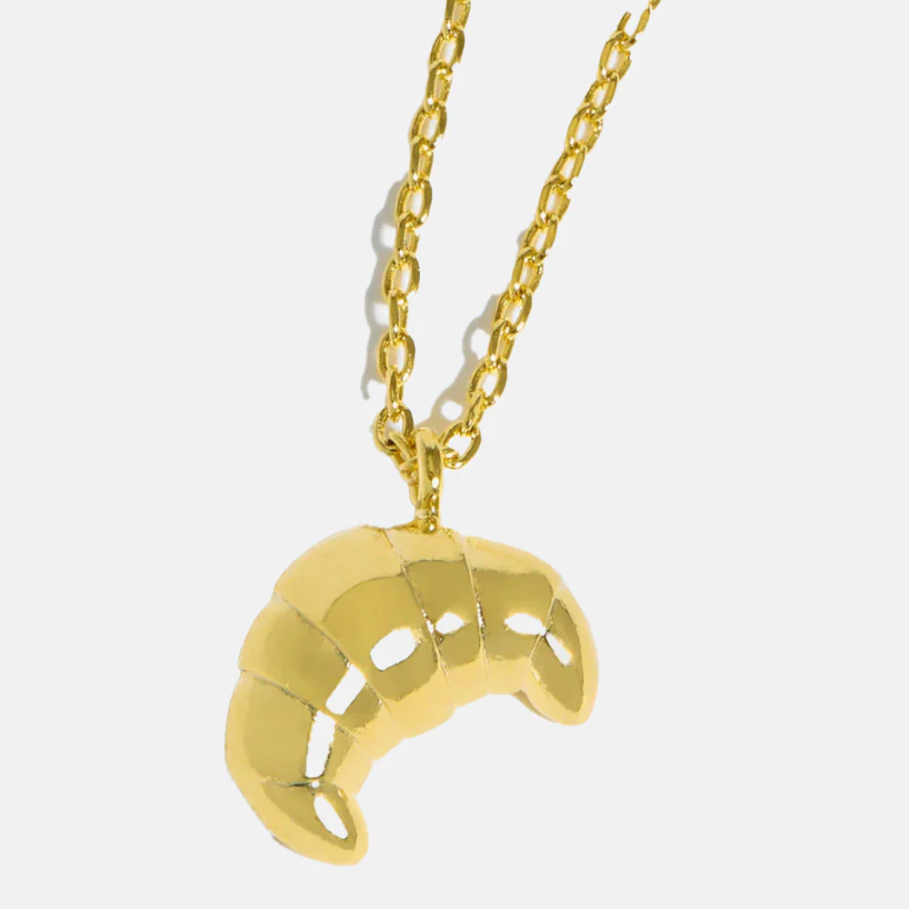 Gold Plated Croissant Necklace