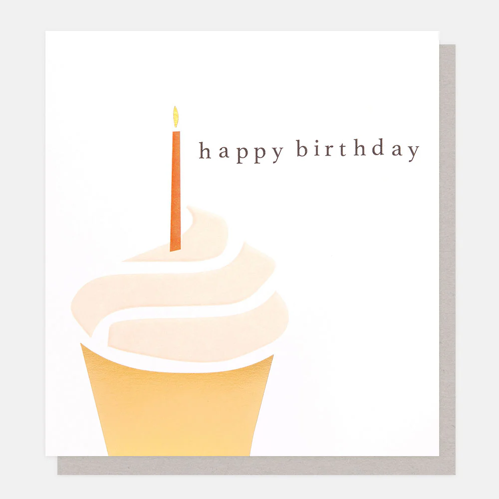 Cupcake & Candle Happy Birthday Card