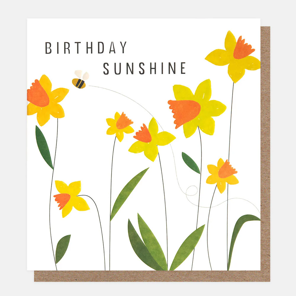 Daffodils & Bee Birthday Sunshine Card