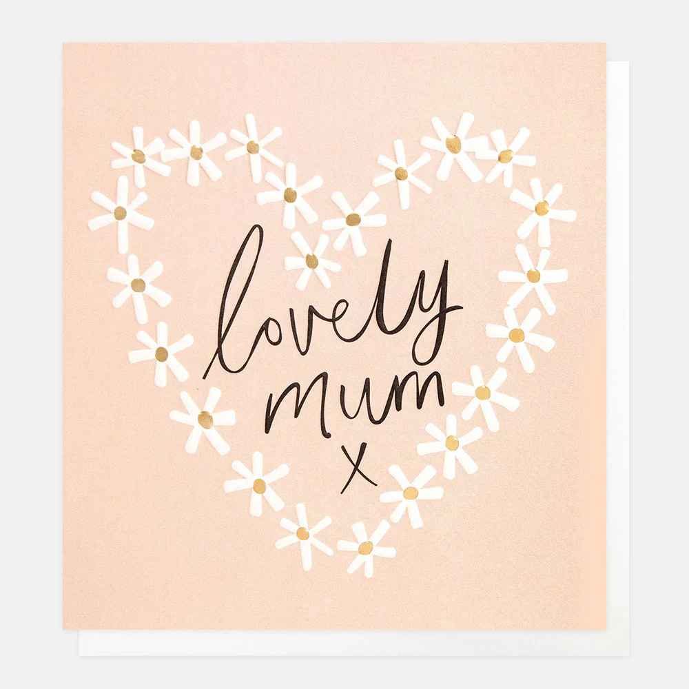 Daisy Heart On Pink Lovely Mum Card