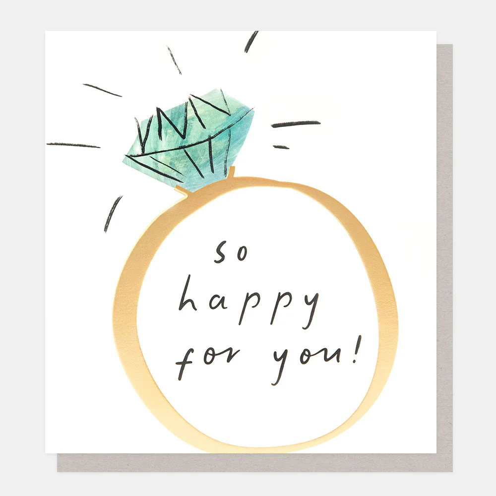 Diamond Gold Ring Engagement Card