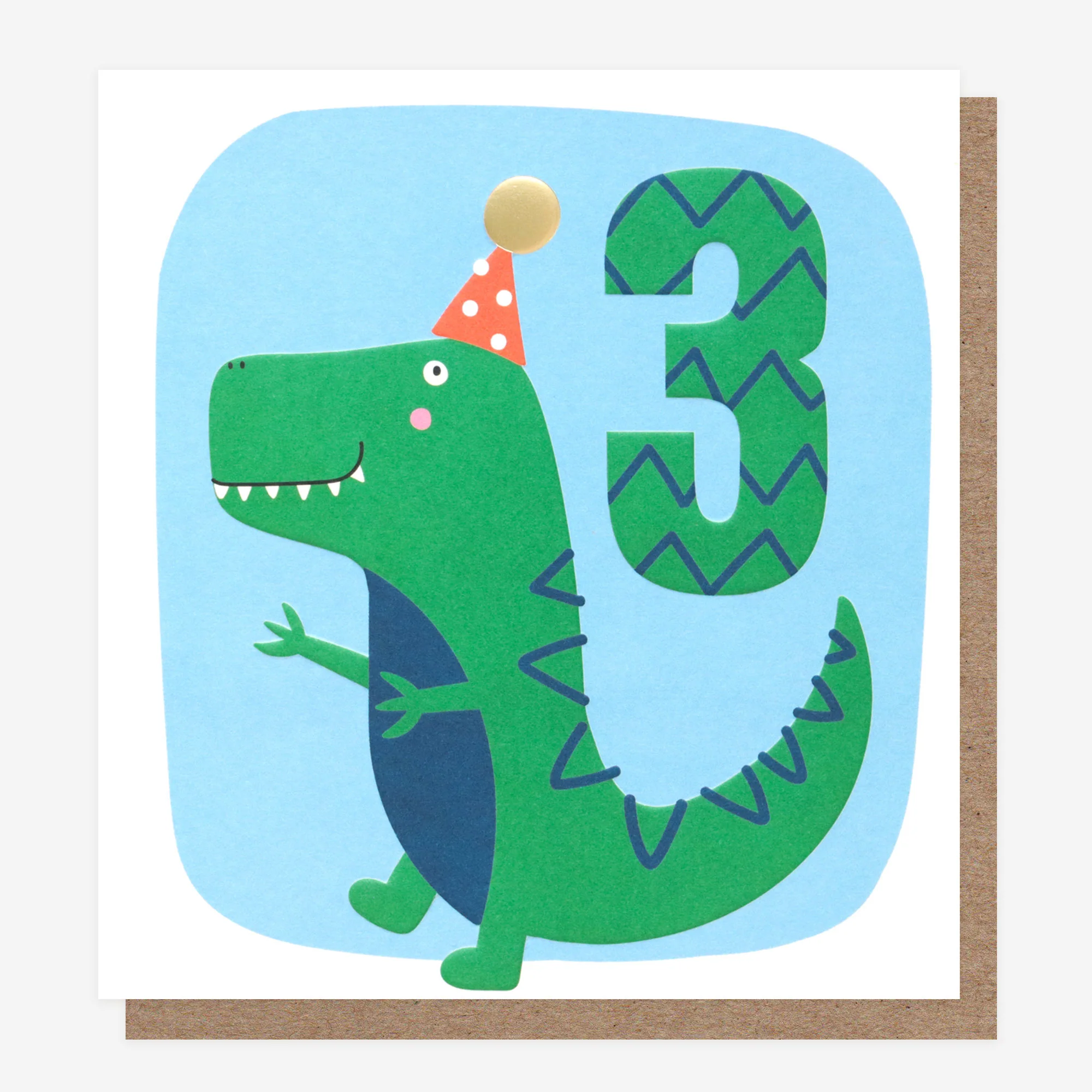 Party Dinosaur 3rd Birthday Card
