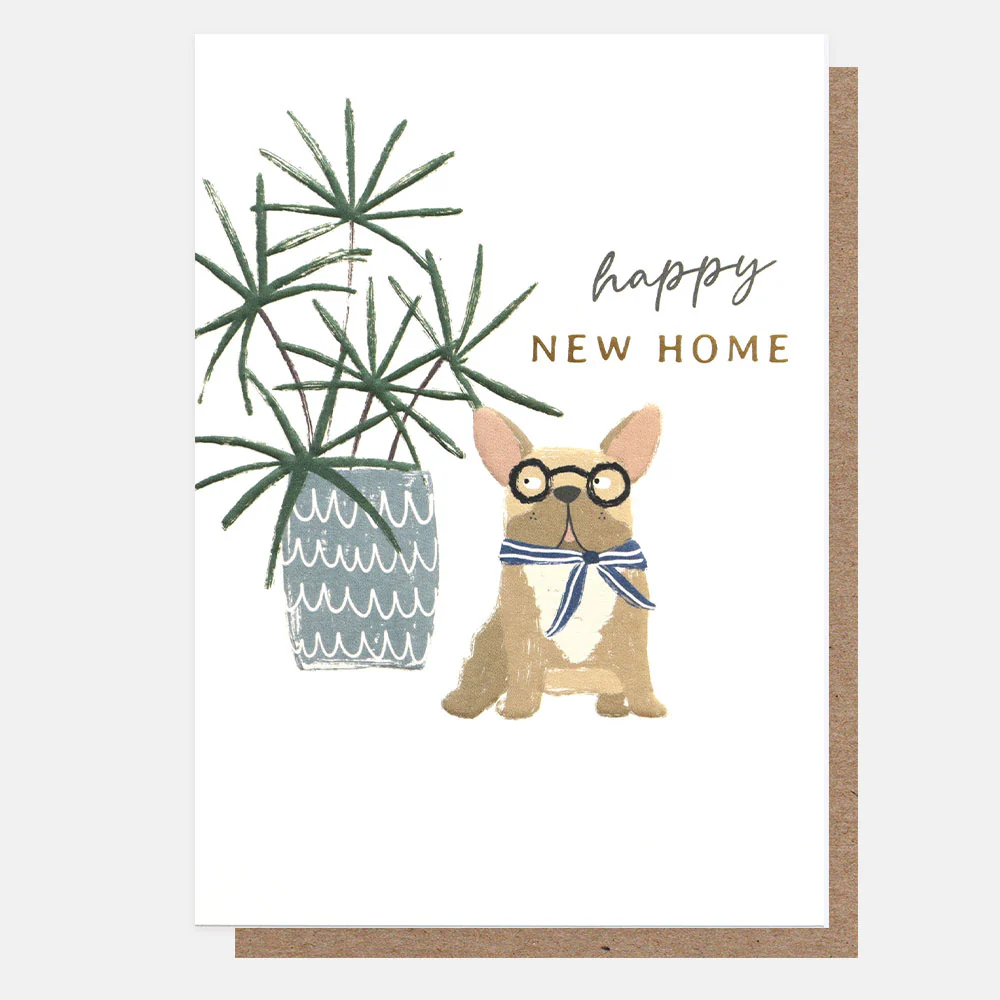 Dog & Plant New Home Card