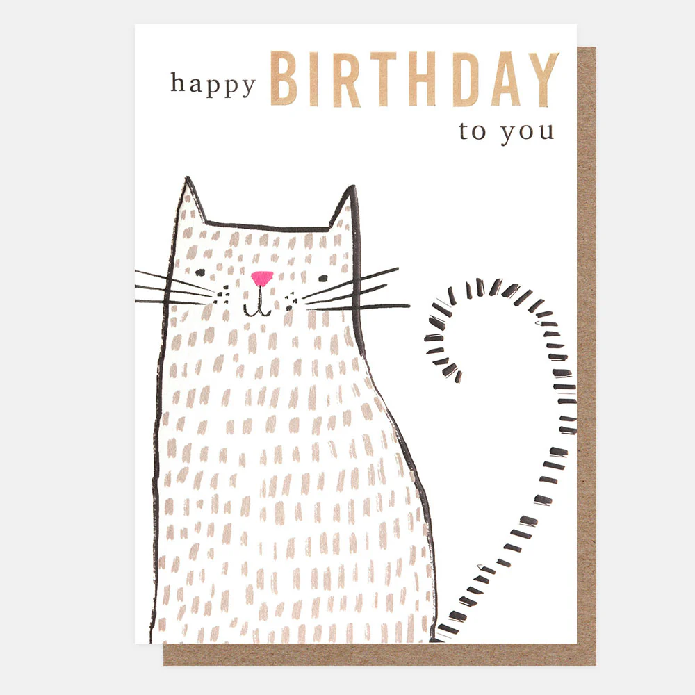 Dotty Cat Birthday Card
