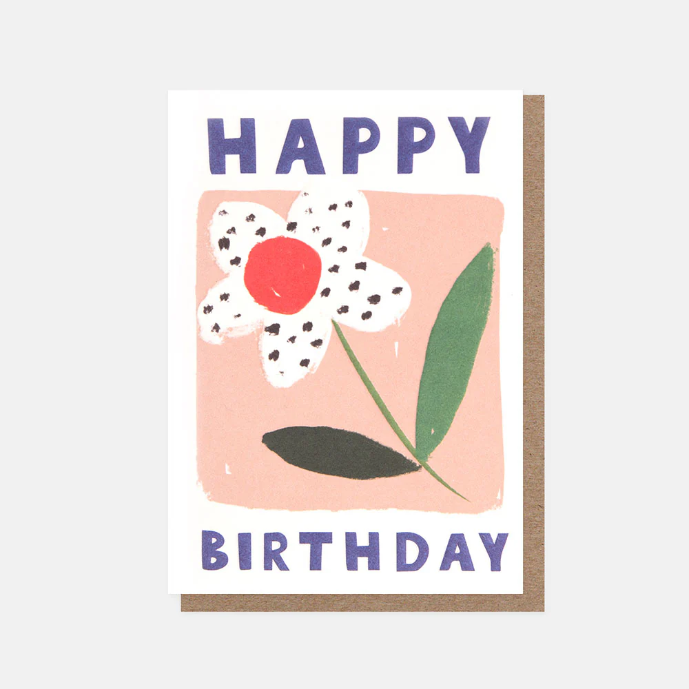 Dotty Flower Happy Birthday Card