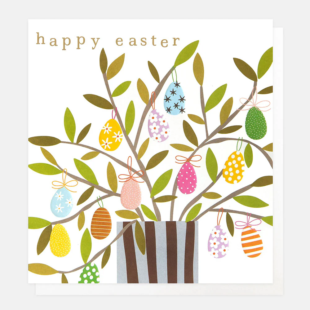 Patterned Egg Tree Easter Card