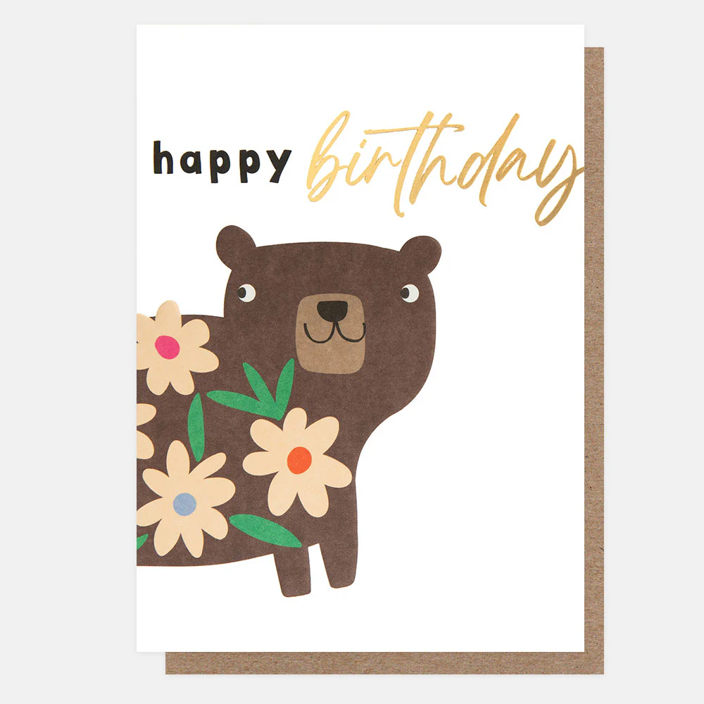 Flower Bear Birthday Card