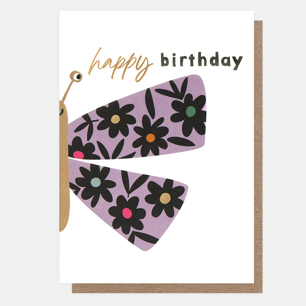 Flower Butterfly Birthday Card