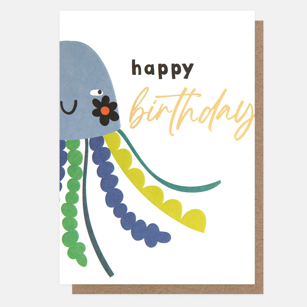 Flower Jellyfish Birthday Card