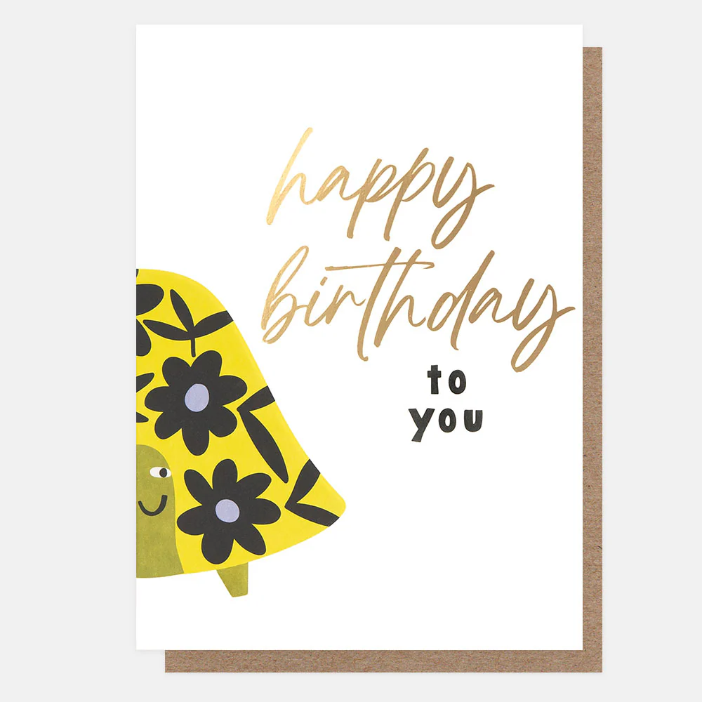 Flower Tortoise Birthday Card