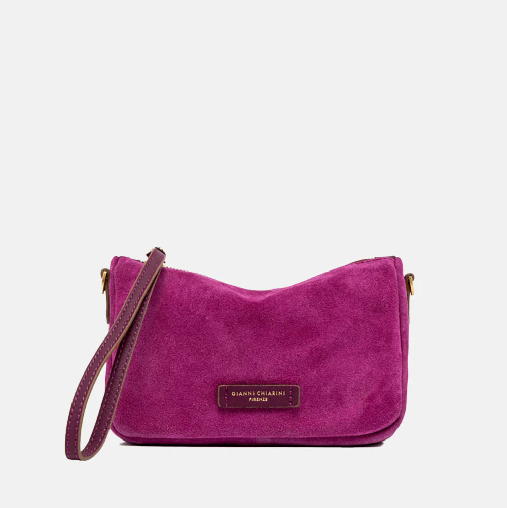 Fuchsia Pink Suede Nora Wristlet Pouch